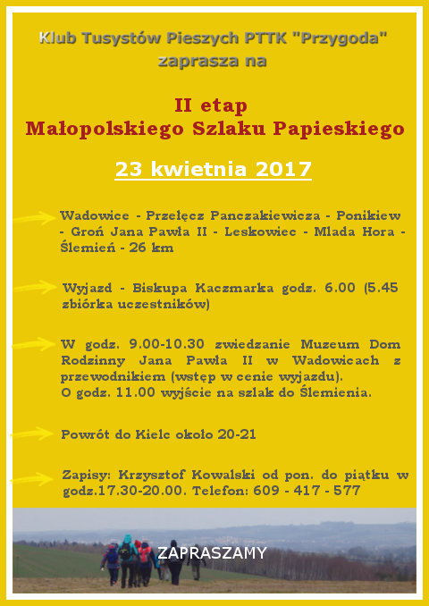 II etap Malopolskiego Szlaku Papieskiego